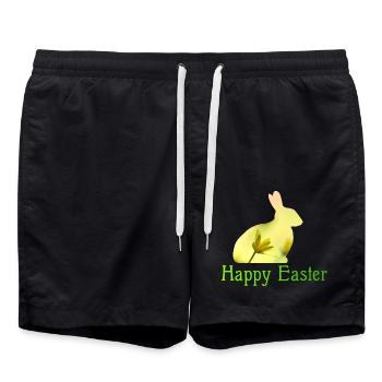 Happy Easter - Badeshorts - Schwarz - Vorne - AI Model Male 185 light (185cm)
