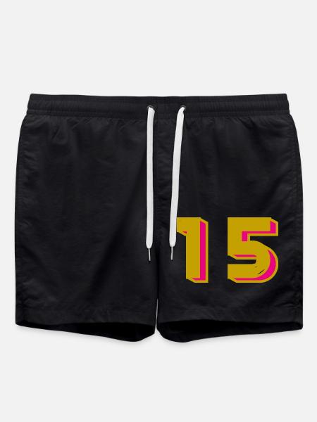 15. 15 ANS. 15e ANNIVERSAIRE. ANNIVERSAIRE 15 ANS. - Short de bain - noir