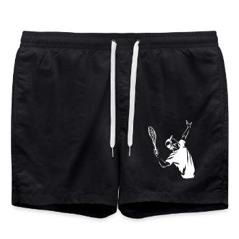 Spritziger Aufschlag Rasentennis - Badeshorts - Schwarz - Vorne - AI Model Male 185 light (185cm)