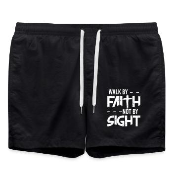 Glaube Religiös Christ Christentum Kirche - Badeshorts - Schwarz - Vorne - AI Model Male 185 light (185cm)