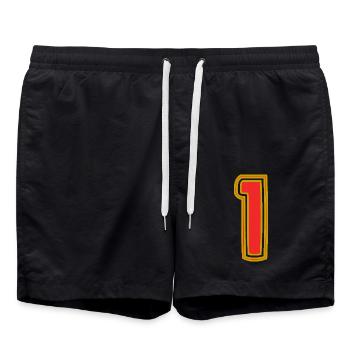 1. 1 AN. 1er ANNIVERSAIRE. ANNIVERSAIRE 1 AN - Short de bain - noir - Devant - AI Model Male 185 light (185cm)
