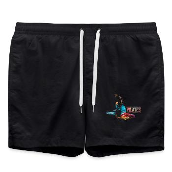 Federnde Pilates Rumpfmuskulatur - Badeshorts - Schwarz - Vorne - AI Model Male 185 light (185cm)