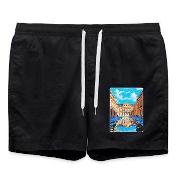 Schloss Versailles Frankreich Vintage Reiseplakat WPA - Badeshorts - Schwarz - Vorne - AI Model Male 185 light (185cm)