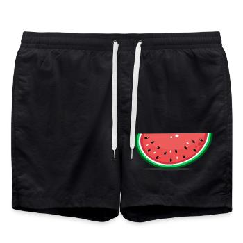 Wassermelone Design Scheibe - Badeshorts - Schwarz - Vorne - AI Model Male 185 light (185cm)
