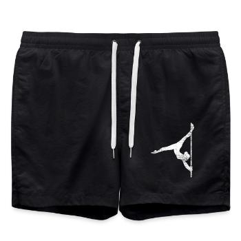 Heißer Pole Dance Junggesellenabschied - Badeshorts - Schwarz - Vorne - AI Model Male 185 light (185cm)