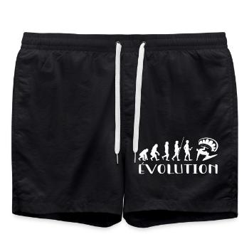 Evolution Vom Affen zum Surfer - Badeshorts - Schwarz - Vorne - AI Model Male 185 light (185cm)