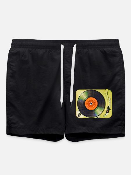 Plattenspieler - Badeshorts - Schwarz