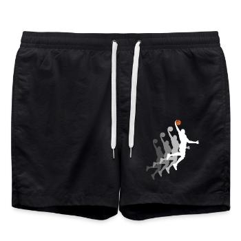 Basketball Spieler Dunking Basketballer Sequenz - Badeshorts - Schwarz - Vorne - AI Model Male 185 light (185cm)