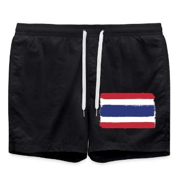 Drapeau de la Thaïlande look utilisé - Short de bain - noir - Devant - AI Model Male 185 light (185cm)