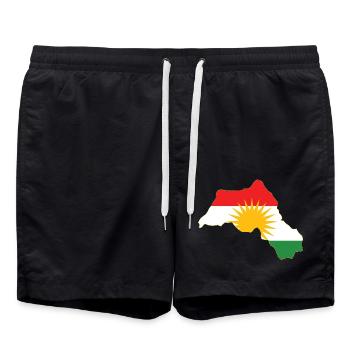 Kurdistan Region  - Badeshorts - Schwarz - Vorne - AI Model Male 185 light (185cm)