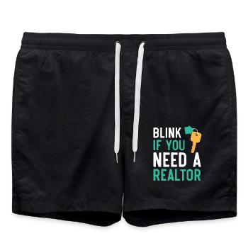 Blinzeln Sie, wenn Sie einen Immobilienmakler brau - Badeshorts - Schwarz - Vorne - AI Model Male 185 light (185cm)