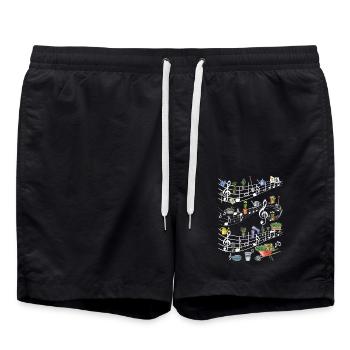 Melodie des Blumengartens - Badeshorts - Schwarz - Vorne - AI Model Male 185 light (185cm)