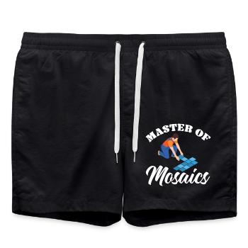 Fliesenleger Fliesensetzer Beruf Fugenleger Fliese - Badeshorts - Schwarz - Vorne - AI Model Male 185 light (185cm)