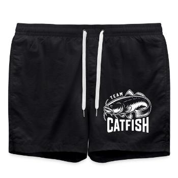 Team Waller Wels Welsfischen Sportfischen - Badeshorts - Schwarz - Vorne - AI Model Male 185 light (185cm)