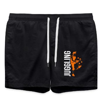 Witziger Jongleur Kindergeburtstag - Badeshorts - Schwarz - Vorne - AI Model Male 185 light (185cm)