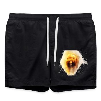 bear Bär BÄR bear T-shirt - Badeshorts - Schwarz - Vorne - AI Model Male 185 light (185cm)