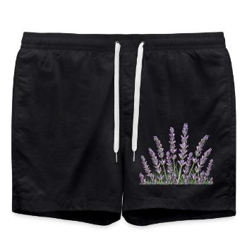 Lavendel Lavendelhalme - Badeshorts - Schwarz - Vorne - AI Model Male 185 light (185cm)