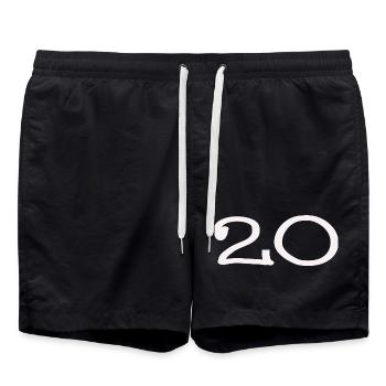20. 20 JAHRE. 20-JÄHRIGES JUBILÄUM. 20-JÄHRIGES JUBILÄUM. - Badeshorts - Schwarz - Vorne - AI Model Male 185 light (185cm)