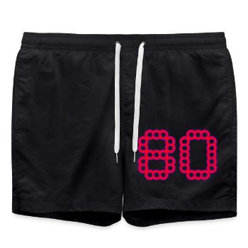 80. 80 ANS. 80e ANNIVERSAIRE. ANNIVERSAIRE 80 ANS. - Short de bain - noir - Devant - AI Model Male 185 light (185cm)
