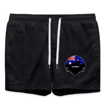 Darwin Australien Flagge Skyline Silhouette Reisen - Badeshorts - Schwarz - Vorne - AI Model Male 185 light (185cm)