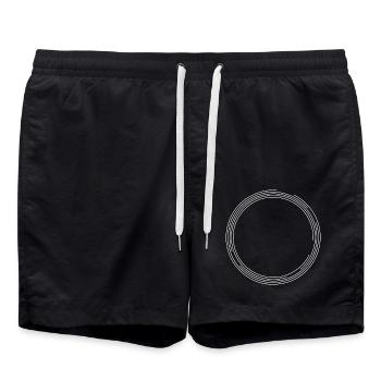 Kreis Linie Kreisform Weiß - Badeshorts - Schwarz - Vorne - AI Model Male 185 light (185cm)