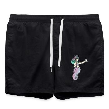 Anmutige Seepferdchen Prinzessin - Badeshorts - Schwarz - Vorne - AI Model Male 185 light (185cm)