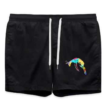 Spritzige Gazelle Steppenbewohner - Badeshorts - Schwarz - Vorne - AI Model Male 185 light (185cm)