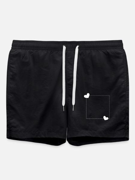 Herz Rahmen Ornament Linie Dekoration - Badeshorts - Schwarz