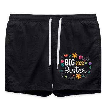 Große Schwester 2023 Big Sis 23 - Badeshorts - Schwarz - Vorne - AI Model Male 185 light (185cm)