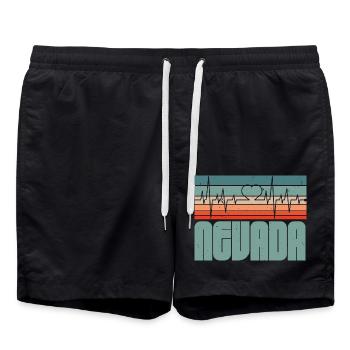 Retro Nevada USA Staat Amerika Nevadan Carson City - Badeshorts - Schwarz - Vorne - AI Model Male 185 light (185cm)