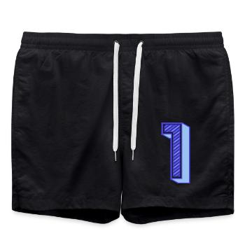 1. 1 JAHR. 1. JAHRESTAG. 1 JAHR GEBURTSTAG - Badeshorts - Schwarz - Vorne - AI Model Male 185 light (185cm)