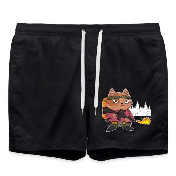 Flammenwerfer Liebhaber Flammenwerfer Heißer Brand - Badeshorts - Schwarz - Vorne - AI Model Male 185 light (185cm)