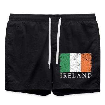 Irland Irische Flagge Irlandflagge - Badeshorts - Schwarz - Vorne - AI Model Male 185 light (185cm)