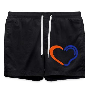 Löschen. Hörgeschädigtes, Gehörlose, eingeschränktes Hörvermögen. - Badeshorts - Schwarz - Vorne - AI Model Male 185 light (185cm)