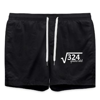 18 jahre alt Wurzel Mathe - Badeshorts - Schwarz - Vorne - AI Model Male 185 light (185cm)