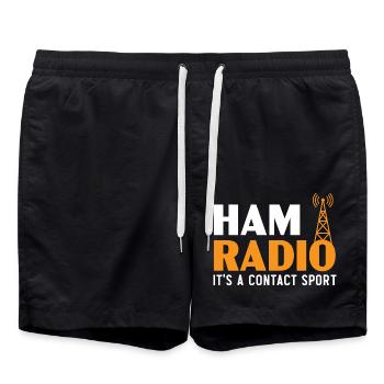 Ham Radio Es ist ein Kontaktsport Operator Ham Rad - Badeshorts - Schwarz - Vorne - AI Model Male 185 light (185cm)