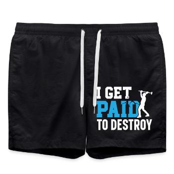 Ich werde für den Abriss von Häusern bezahlt Abris - Badeshorts - Schwarz - Vorne - AI Model Male 185 light (185cm)