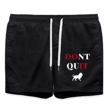 don't quit lion heart - Swim Trunks - black - Front - AI Model Male 185 light (185cm)