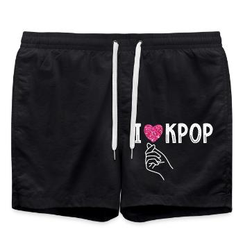 Ich Liebe Kpop K-Pop - Badeshorts - Schwarz - Vorne - AI Model Male 185 light (185cm)