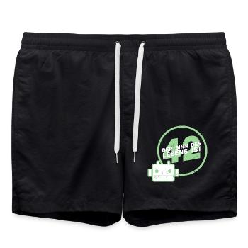 Intergalaktische Sinnsuche Anhalter - Badeshorts - Schwarz - Vorne - AI Model Male 185 light (185cm)