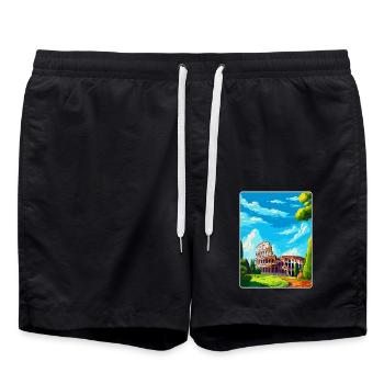 Rome Italy Vintage Travel Poster Souvenir Souvenir - Swim Trunks - black - Front - AI Model Male 185 light (185cm)