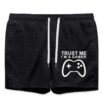 Trust me I am a Gamer Vertrau Mir Konsole - Badeshorts - Schwarz - Vorne - AI Model Male 185 light (185cm)