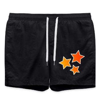 STAR. STAR. STERNE. PARTY. JAHRESTAG. WEIHNACHTEN - Badeshorts - Schwarz - Vorne - AI Model Male 185 light (185cm)