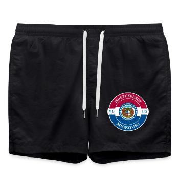Unabhängigkeit Missouri Flagge USA Souvenir Abzeichen - Badeshorts - Schwarz - Vorne - AI Model Male 185 light (185cm)