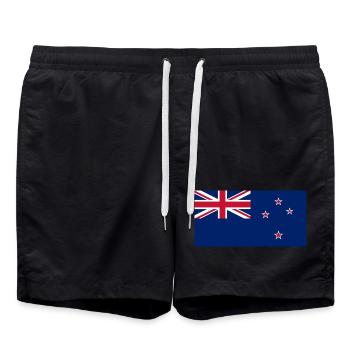 Neuseeland - Badeshorts - Schwarz - Vorne - AI Model Male 185 light (185cm)