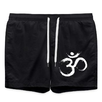 Om Design Symbol Hindus Jainas Buddhisten Hindu - Badeshorts - Schwarz - Vorne - AI Model Male 185 light (185cm)