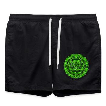 Techno Music Logo - Swim Trunks - black - Front - AI Model Male 185 light (185cm)