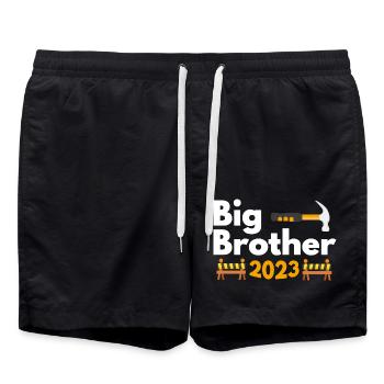 Großer Bruder 2023 Big Bro 23 - Badeshorts - Schwarz - Vorne - AI Model Male 185 light (185cm)