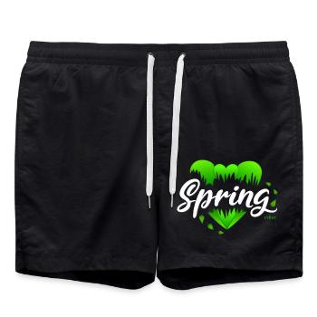 Frühling Frühlingszeit Herzen - Badeshorts - Schwarz - Vorne - AI Model Male 185 light (185cm)
