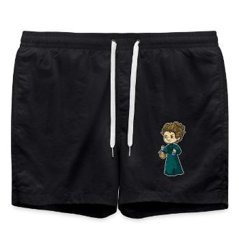 Blitzgescheite Marie Curie Physikerin - Badeshorts - Schwarz - Vorne - AI Model Male 185 light (185cm)